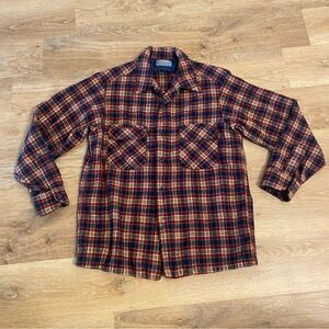 Vintage 60s Pendleton Woolen Mills Wool Board Shirt Flannel Large | Cabincore